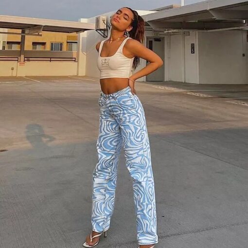 Baddie Zebra Print Casual High Waist Streetwear Pant