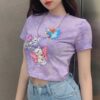 Baddie Summer Casual Sweet Cat Print Crop Top